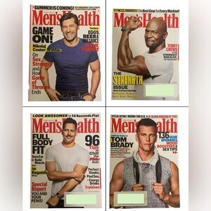 Lot Of 4 Mens Health Magazines Mixed Dates Terry Crews Tom Brady Joe Manganiello